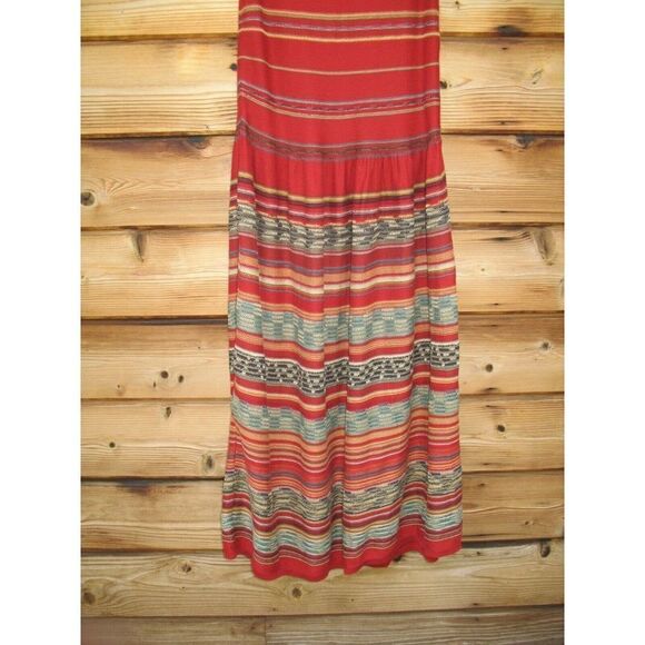 Peruvian Connection Red Multi Pima Cotton Southwestern Print Knit Dress Size M - Picture 4 of 8